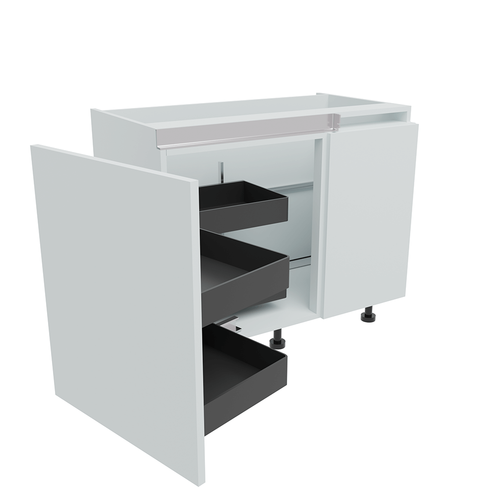 1000mm True Handleless Highline Corner Base Unit - Planero Swing Out Corner - 600mm Door (Right Blank)