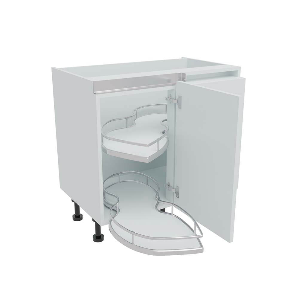 900mm True Handleless Highline Corner Base Unit - Corner Pull Out Shelving - 450mm Door (Right Blank)