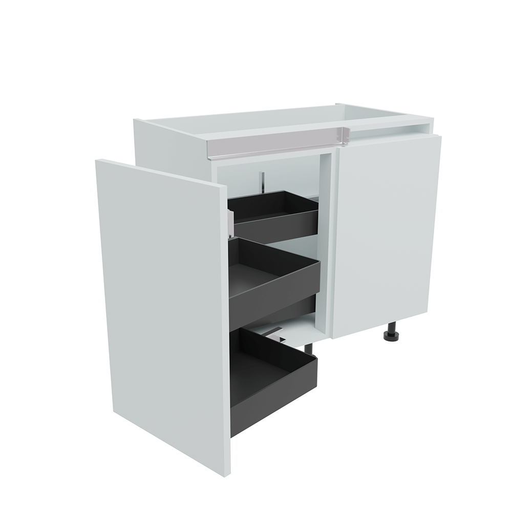 900mm True Handleless Highline Corner Base Unit - Planero Swing Out Corner - 450mm Door (Right Blank)