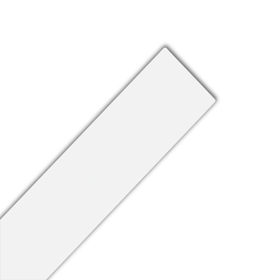 Axiom Crisp White (Gloss - 44mm Thick) Laminate Edging Strip - 1.8m