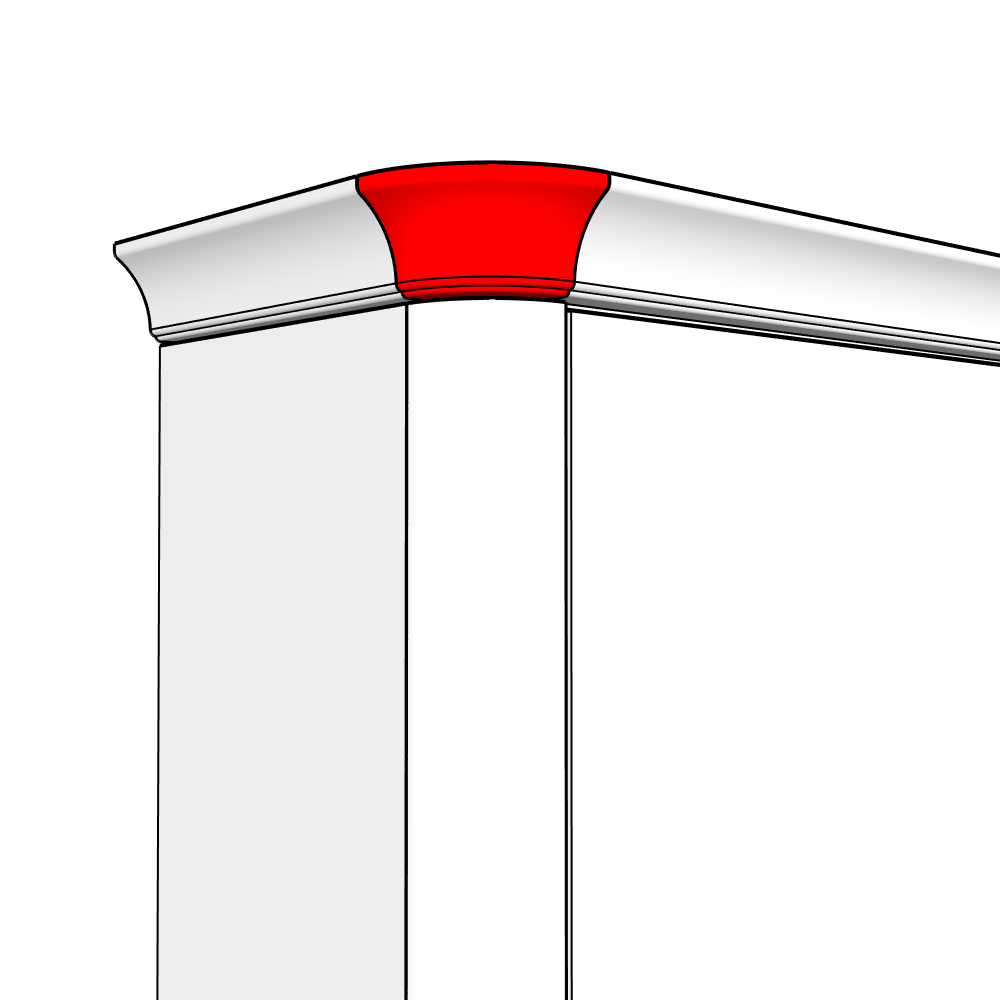 Hembury Radius End Cornice Block - Classic