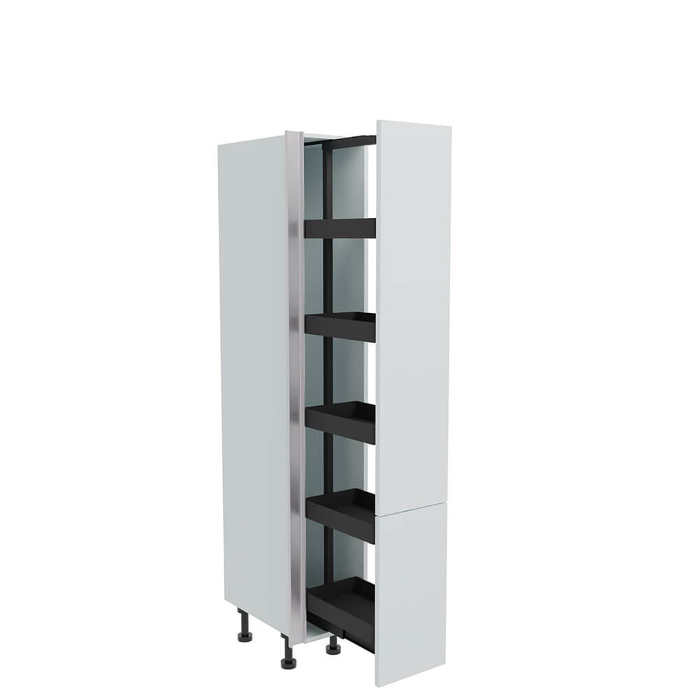 300mm True Handleless Tall Planero Pull Out Larder Unit - 570mm Lower Door (Low) - LH