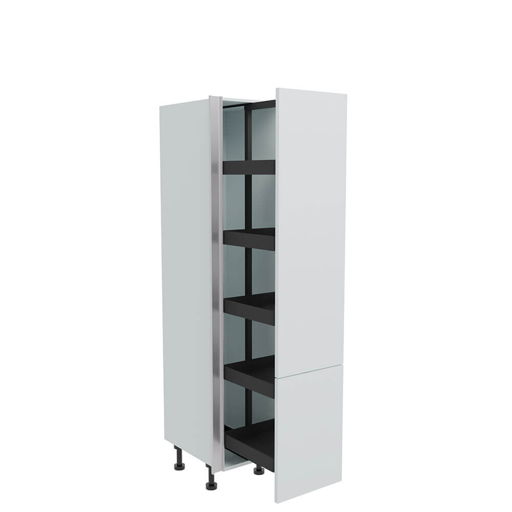 400mm True Handleless Tall Planero Pull Out Larder Unit - 570mm Lower Door (Low) - LH