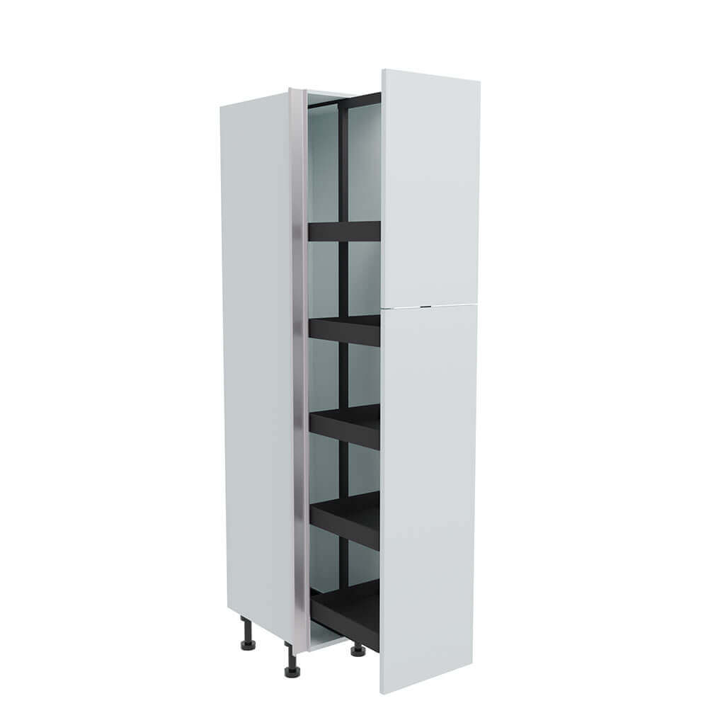 400mm True Handleless Tall Planero Pull Out Larder Unit - 720mm Top Door (Medium) - LH