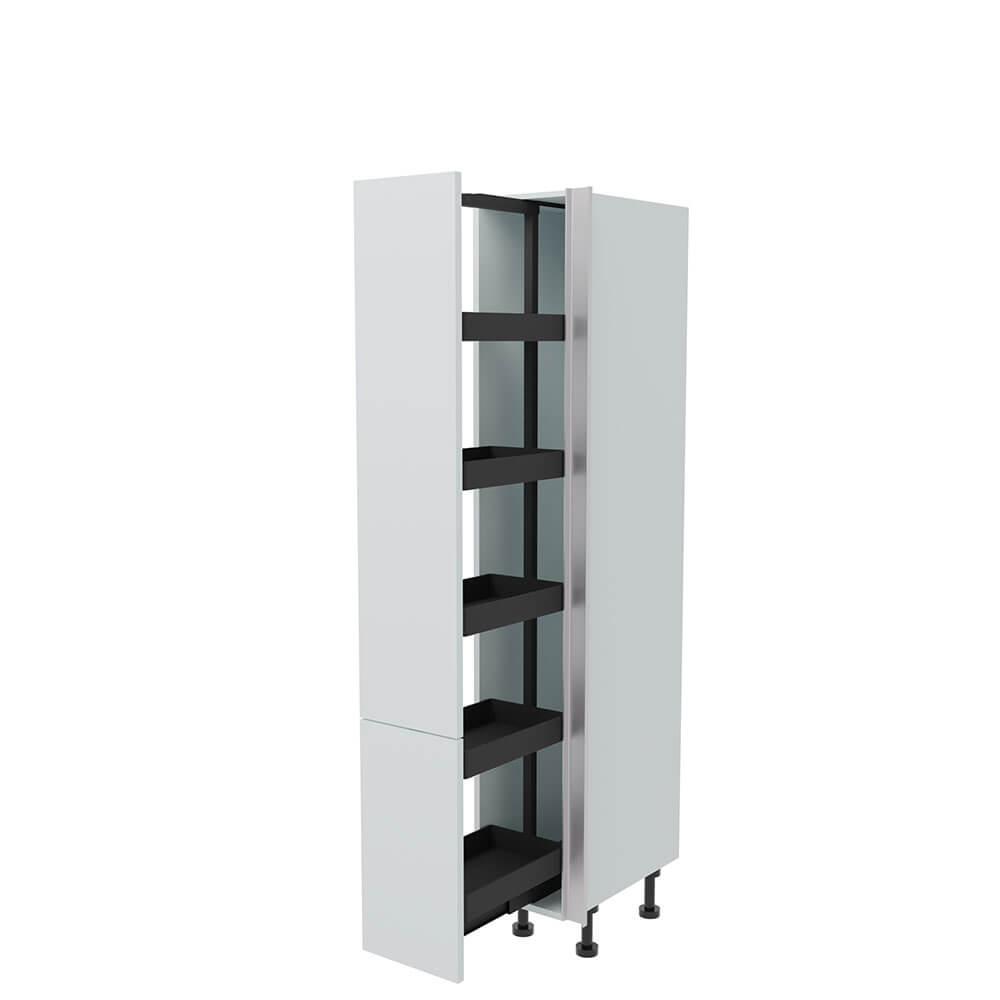 300mm True Handleless Tall Planero Pull Out Larder Unit - 570mm Lower Door (Low) - RH