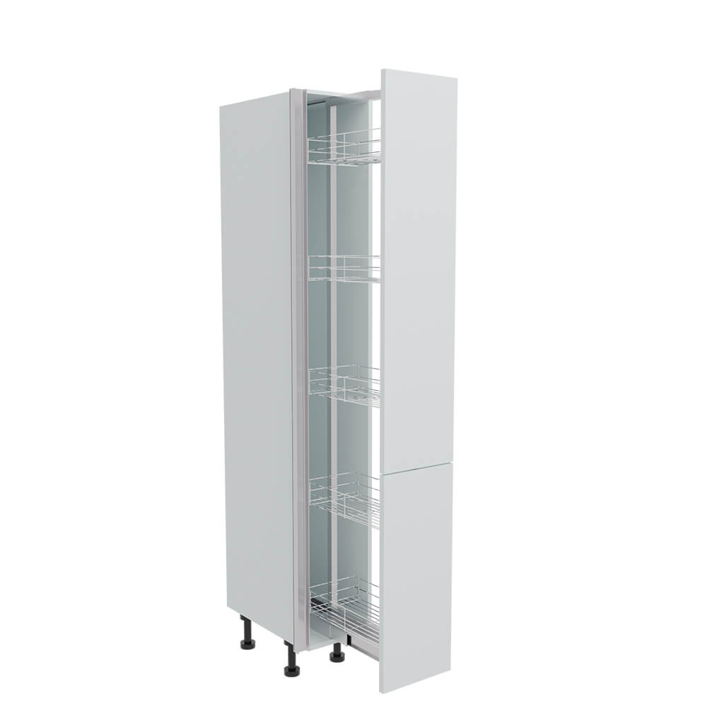 300mm True Handleless Tall Pull Out Larder Unit - 720mm Bottom Door (Medium) - LH