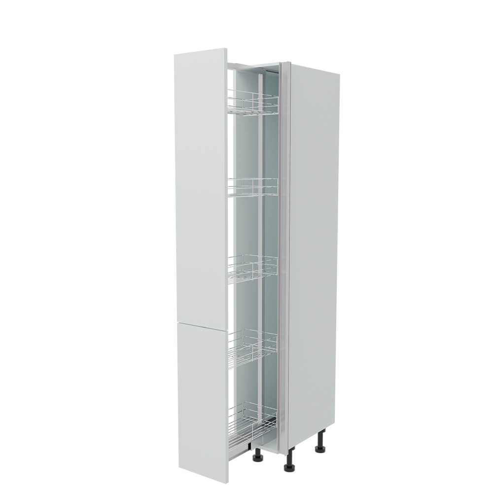 300mm True Handleless Tall Pull Out Larder Unit - 715mm Bottom Door (Medium) - RH