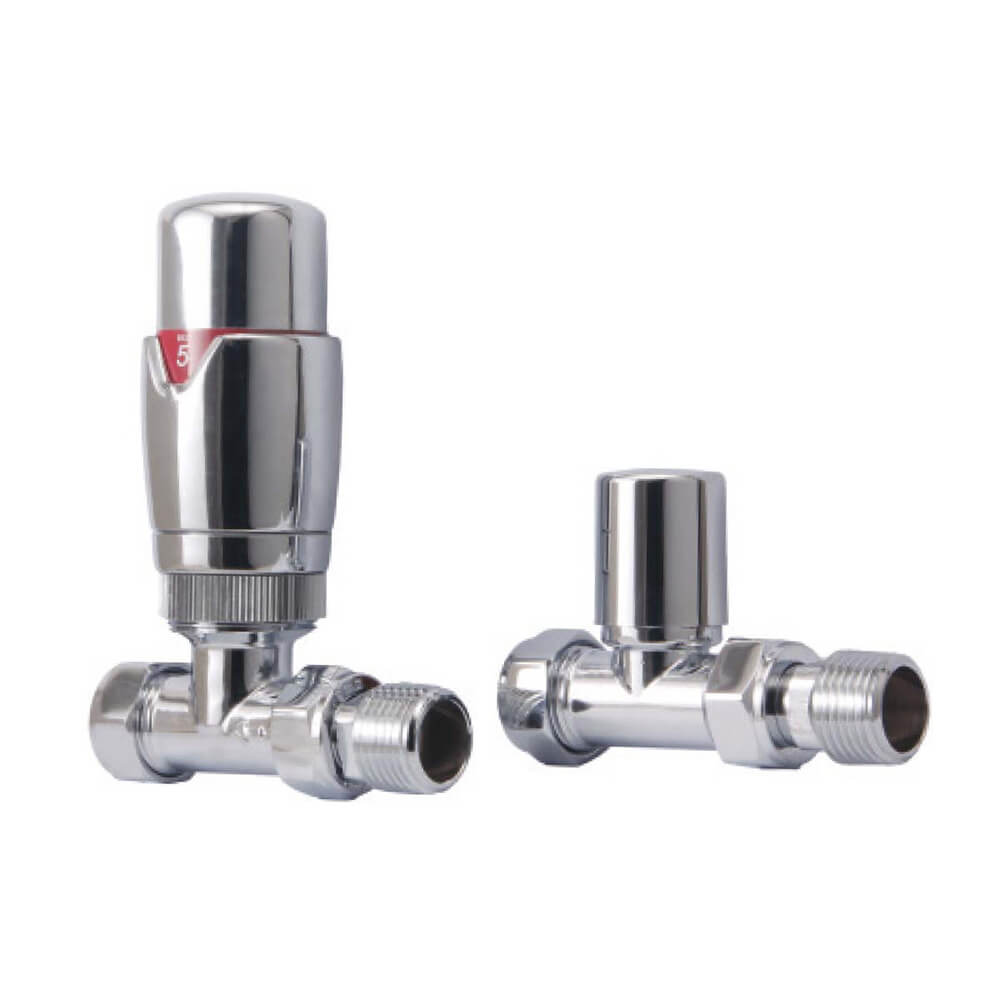 Chrome Radiator Designer Valves Straight (Pair)