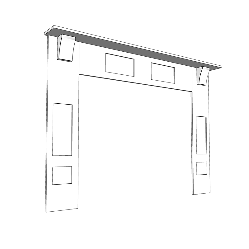 Haywood (F&B or RAL Colour) Mantel Kit - (Includes 1 x Top, 2 x Sides, 1 x Shelf & 2 Corbels)