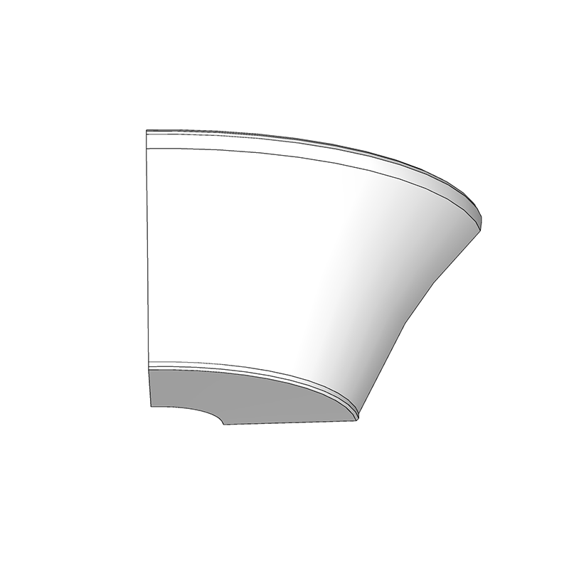 Fairwood (F&B or RAL Colour) Radius End Feature Curved Cornice Block - Tangent - 120 x 120 x 32mm