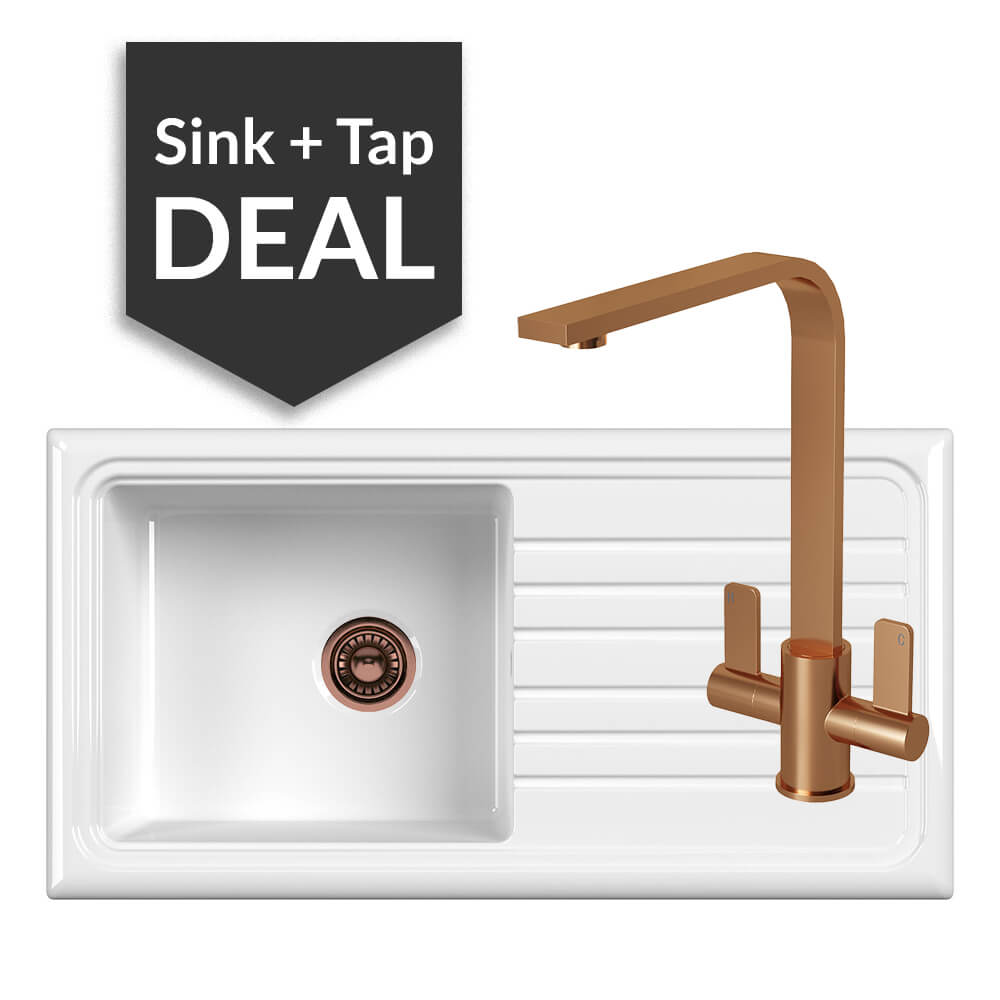 Ceramic Single Bowl Sink & Mesa Copper Tap Pack - 2024