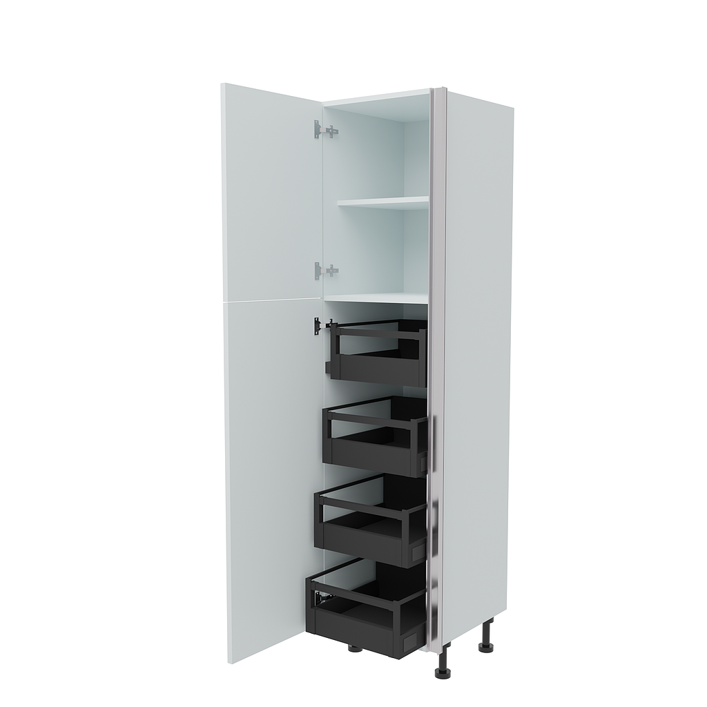 500mm True Handleless Larder Unit with 4 x Internal Drawers - LH Hinge - Full Height Door (Medium)