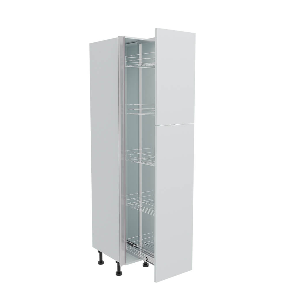 400mm True Handleless Tall Pull Out Larder Unit - 720mm Top Door (Medium) - LH