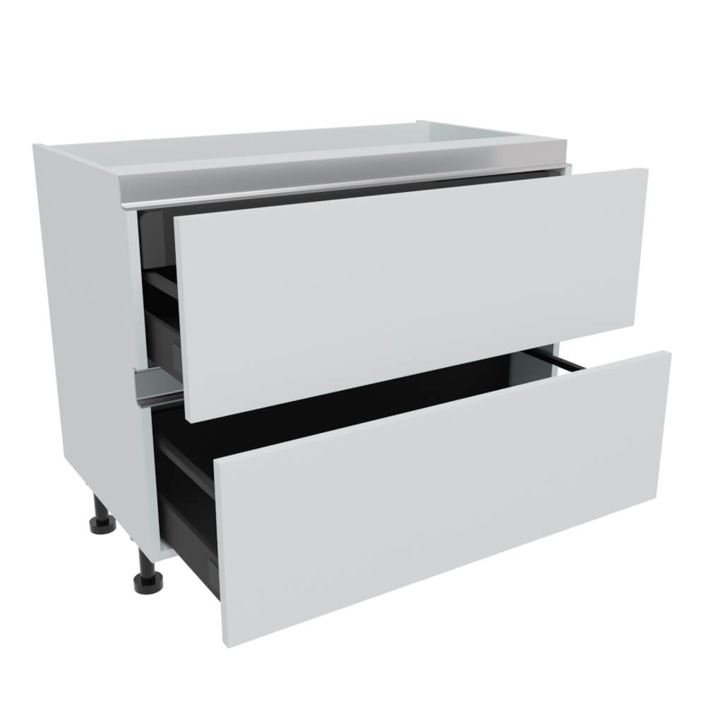 1000mm True Handleless 2 Drawer Base Unit + 1 Internal