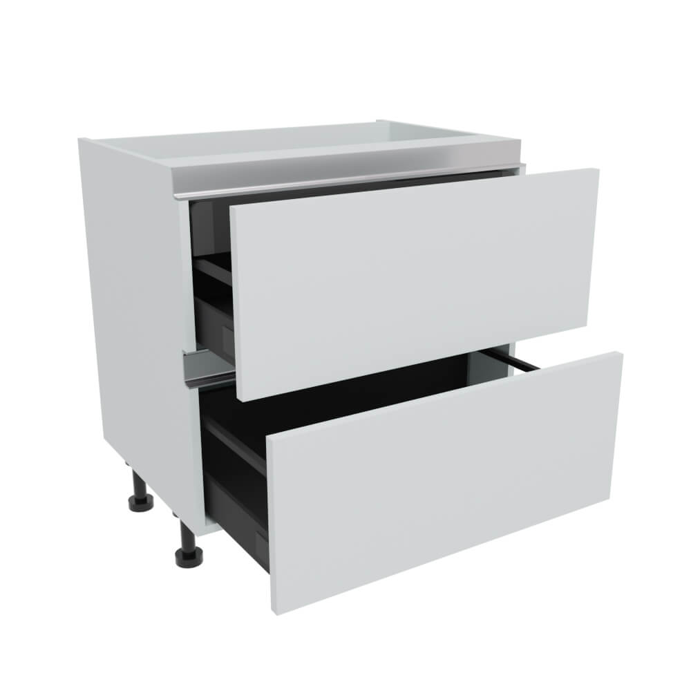 800mm True Handleless 2 Drawer Base Unit + 1 Internal