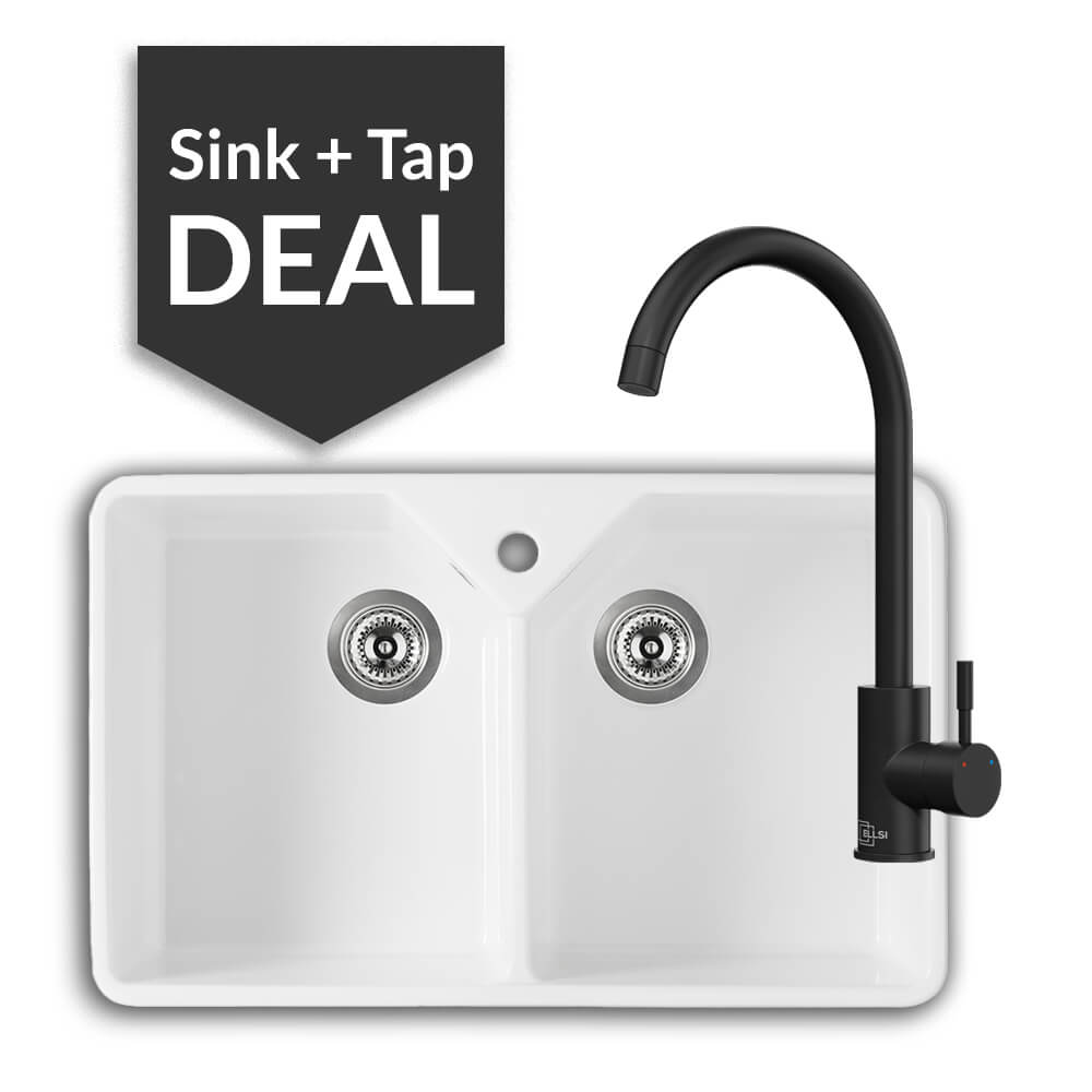 800mm Double Belfast Sink & Varone Copper Tap Pack - 2024