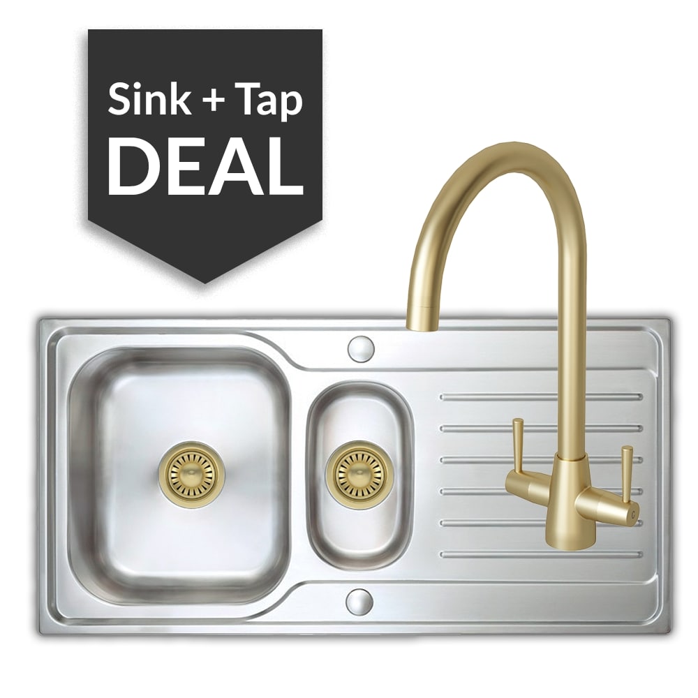 Premium Stainless Steel 1.5 Bowl Sink & Cascade Brass Tap Pack - 2024