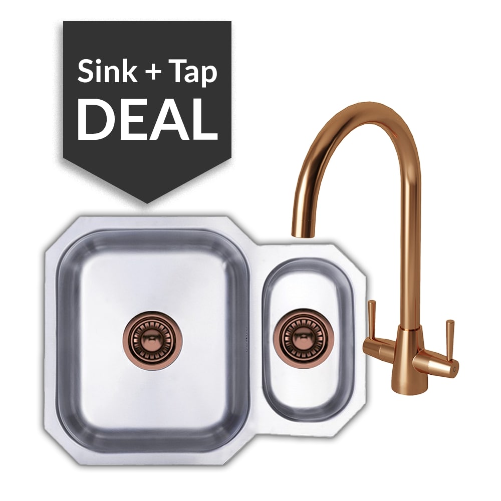 Premium Stainless Steel 1.5 Bowl Undermount Sink & Cascade Copper Tap Pack - 2024