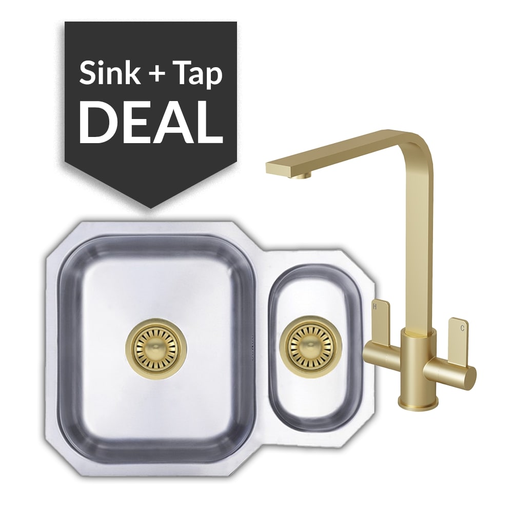 Premium Stainless Steel 1.5 Bowl Undermount Sink & Mesa Brass Tap Pack - 2024