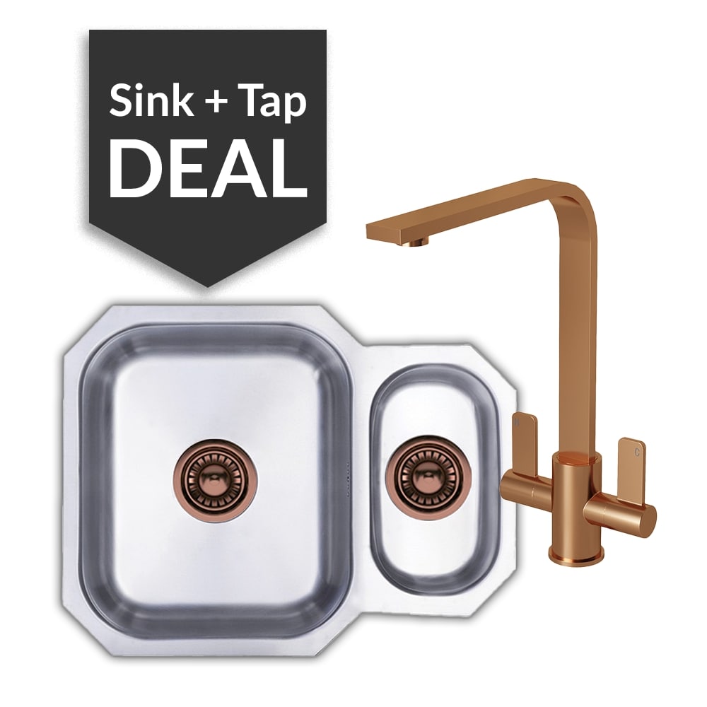 Premium Stainless Steel 1.5 Bowl Undermount Sink & Mesa Copper Tap Pack - 2024