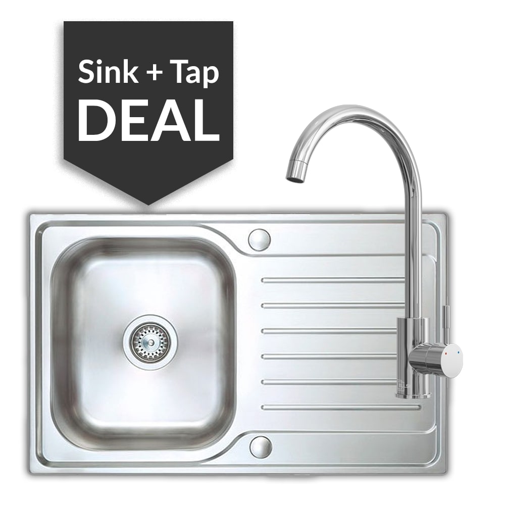 Premium Stainless Steel Small Single Bowl Sink & Varone Chrome Tap Pack - 2024