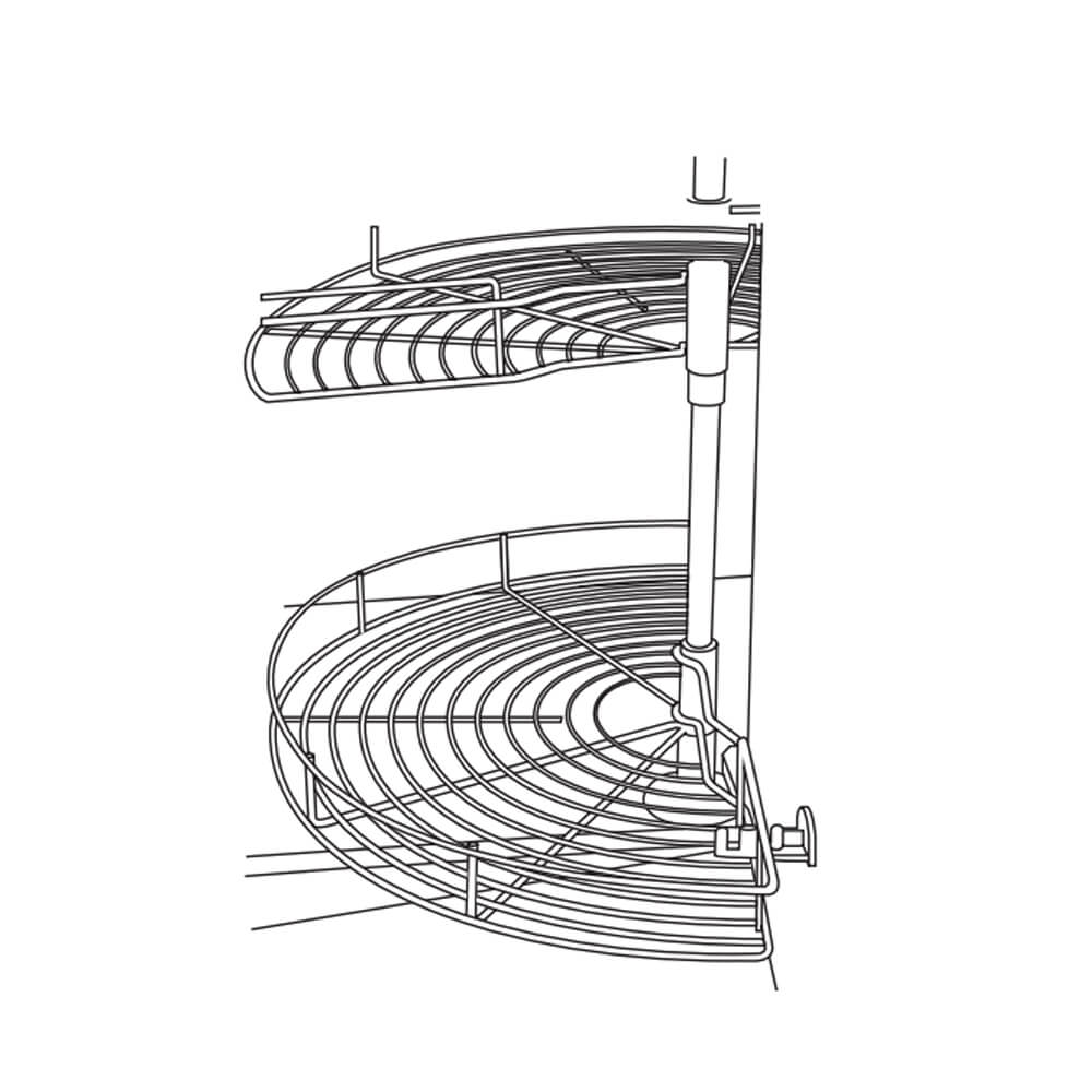 MODUS Senza Gloss White 1/2 Carousel Corner Base Unit