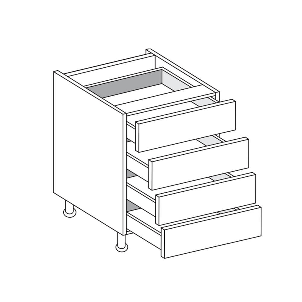 Piatto Matt Dove Grey 4 Drawer Units