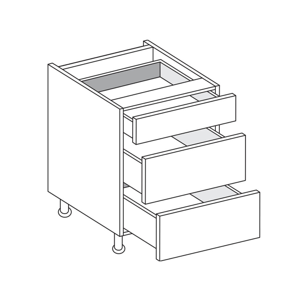 Piatto Matt Dove Grey 3 Drawer Units