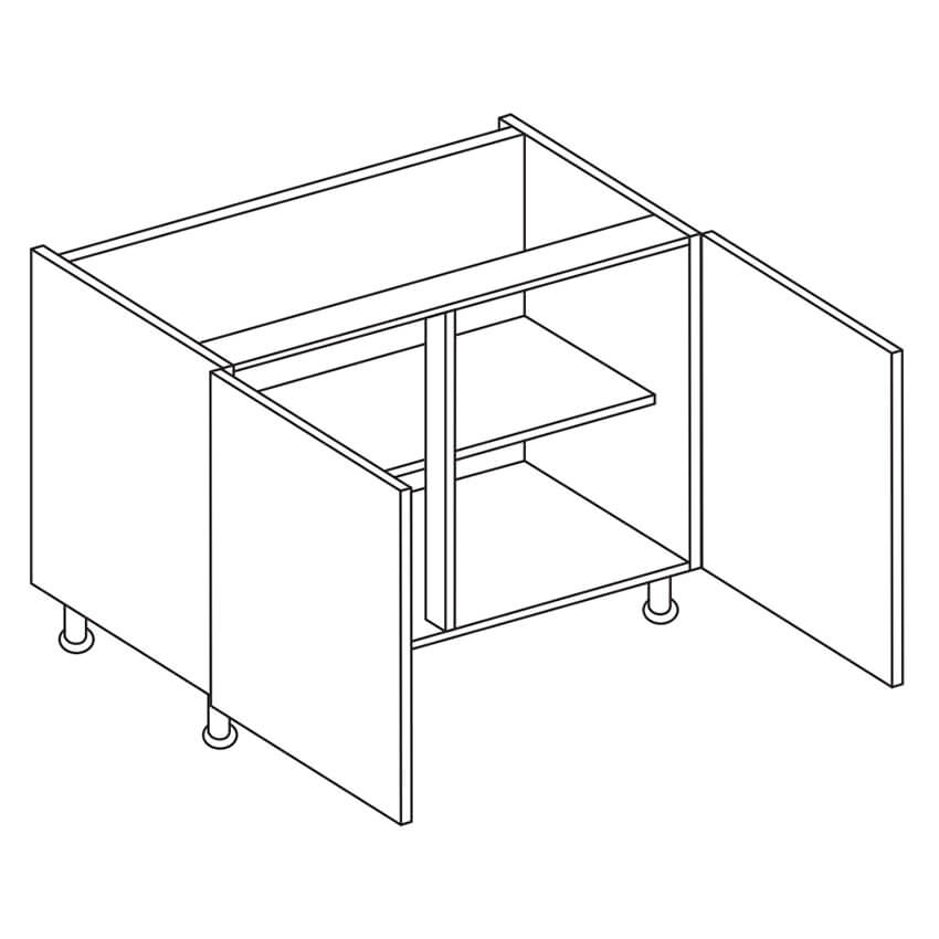 Piatto Matt Dove Grey Base Units - Double Door