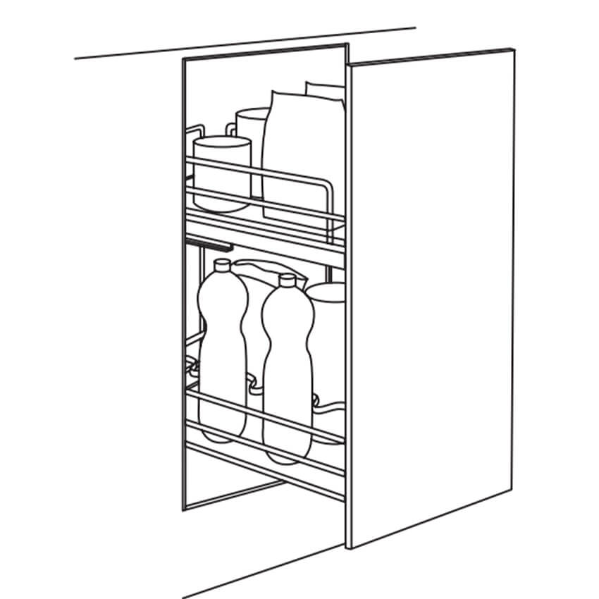 Piatto Gloss White Dynamic Pull Out Base Unit