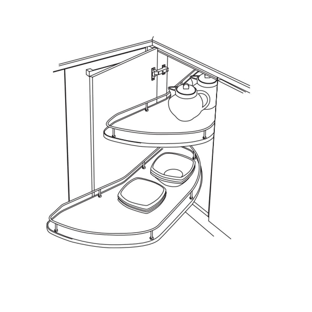 Piatto Gloss White Dynamic Combi Pull Out Corner Base Unit