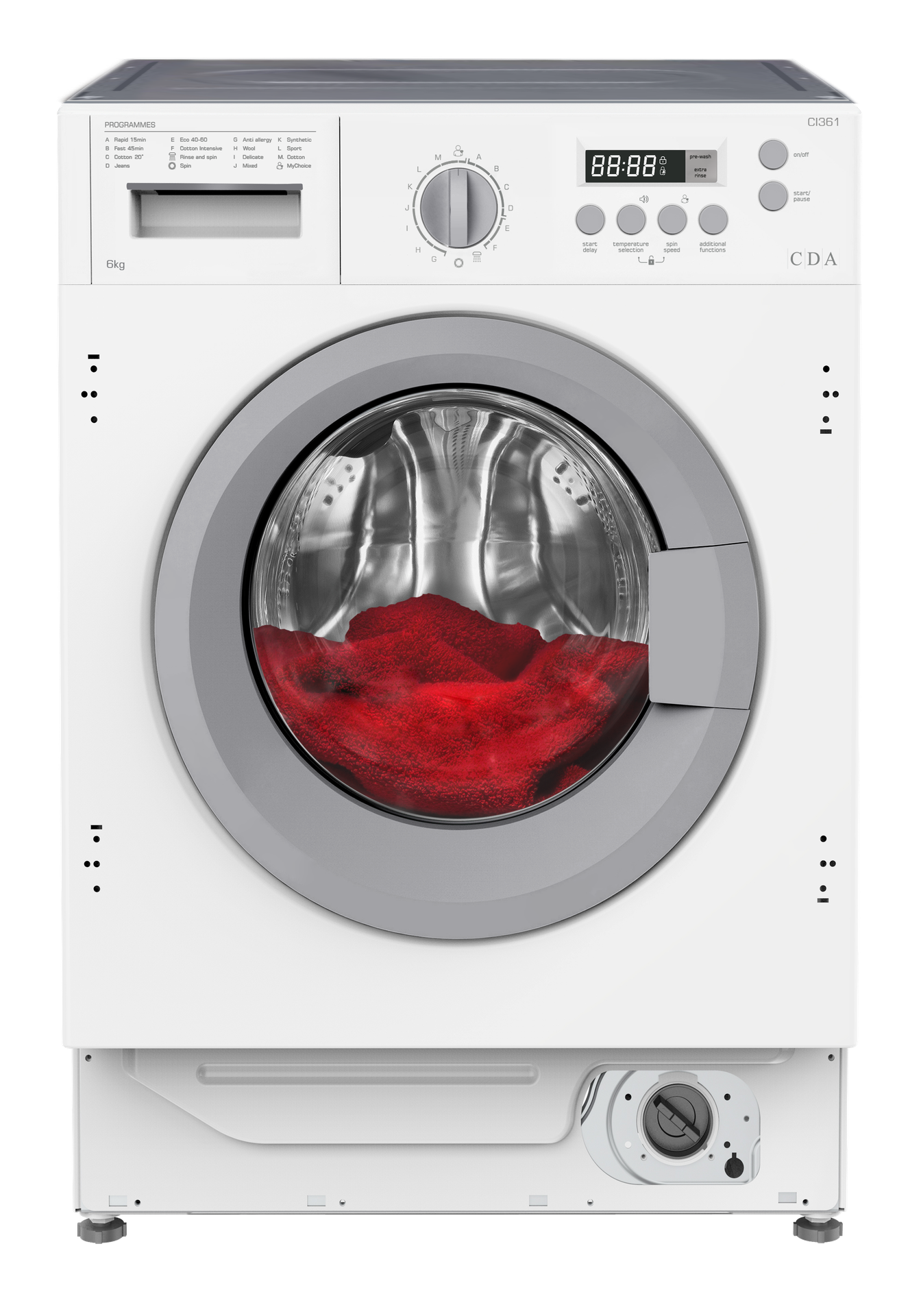 CDA CI361 Integrated Washing Machine, 6kg Load, 1200 rpm