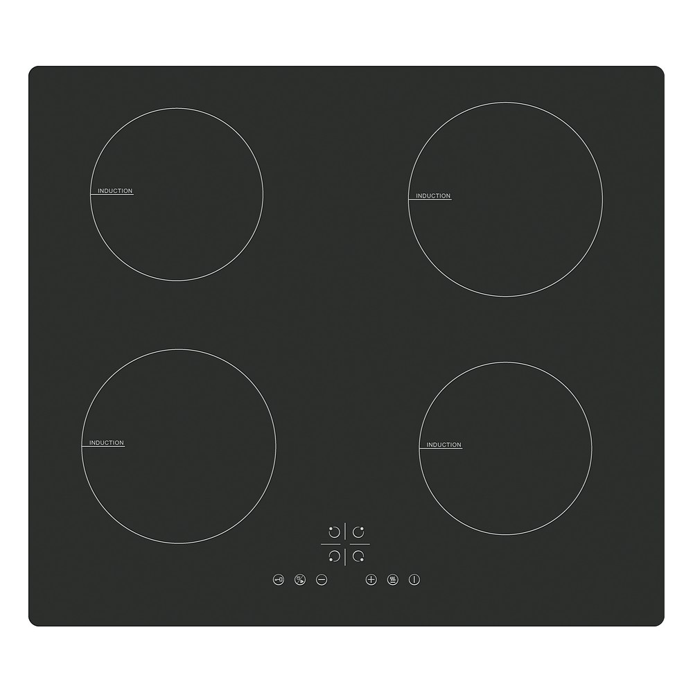 BEKIA 60cm Black 4 Zone 13A Plug In Induction Hob Touch Controls