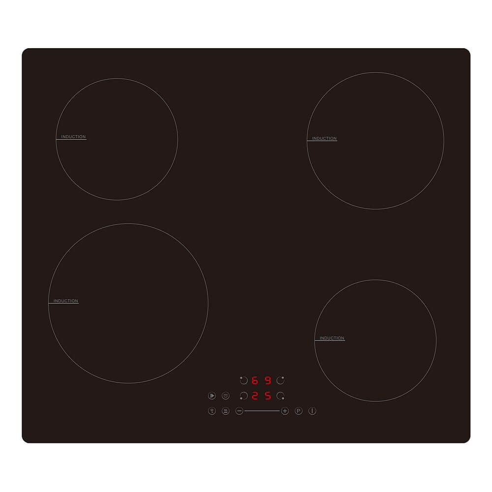 BEKIA 60cm Black 4 Zone Induction Hob Slider Controls