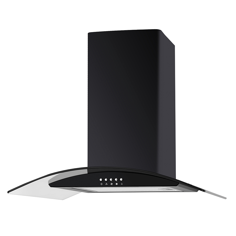 BEKIA 70cm Black Curved Glass Hood