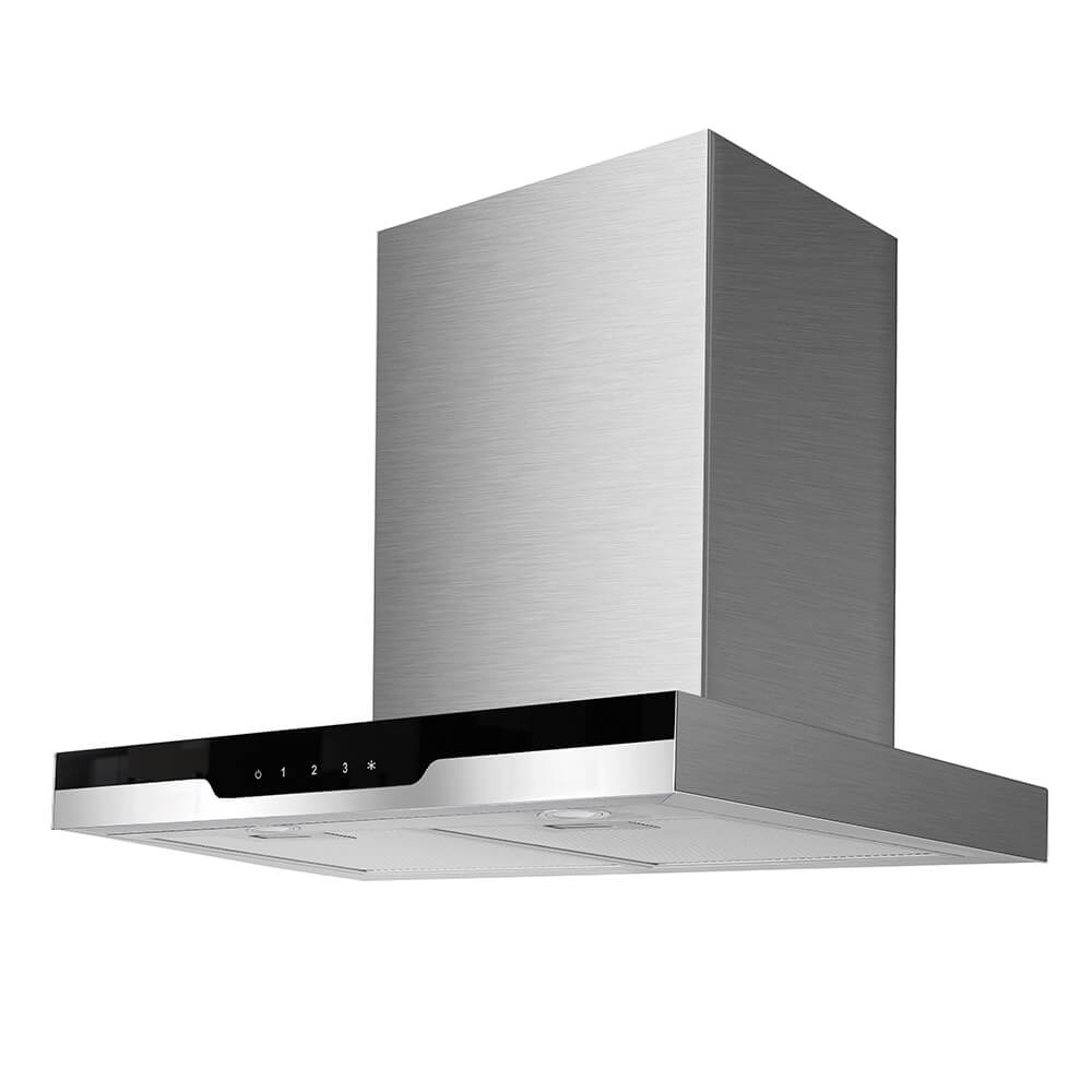 BEKIA 60cm Stainless Box Hood with Black/Silver Control Panel