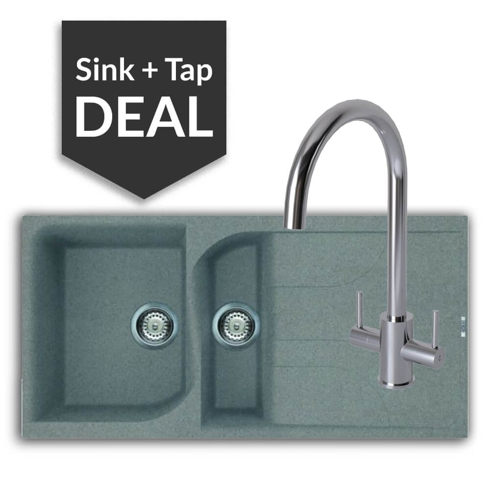 Quartz Titanium 1.5 Single Bowl Sink & Apsley Chrome Tap Pack - 2024