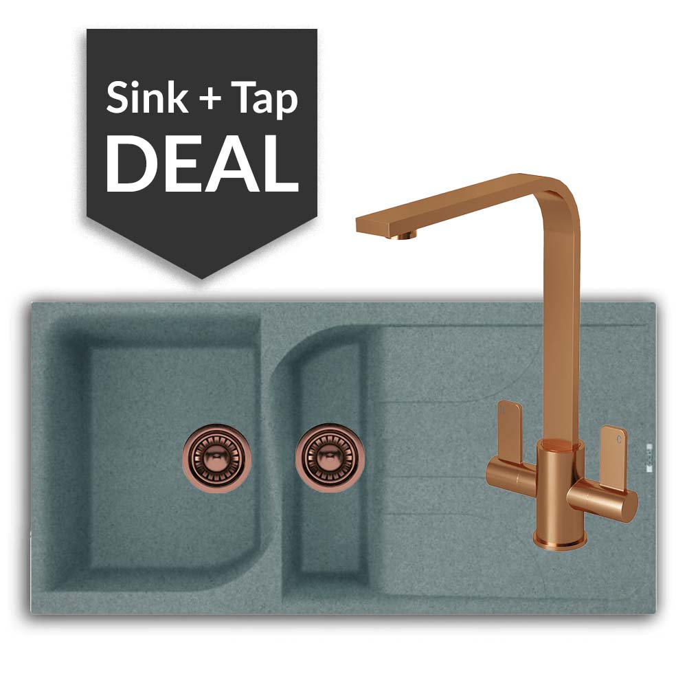 Quartz Titanium 1.5 Single Bowl Sink & Mesa Copper Tap Pack - 2024