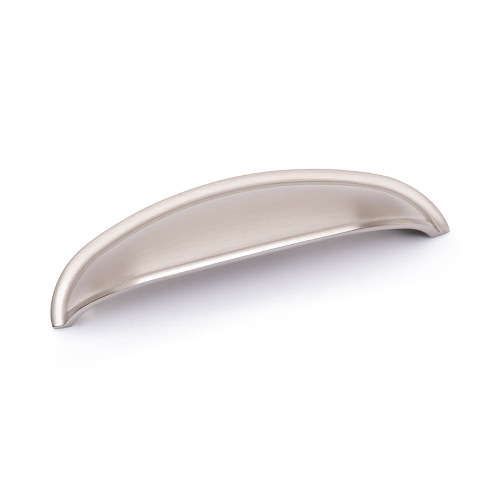 AURORA Round Cup Handle - 125mm (96mm Hole Centres) - Brushed Nickel