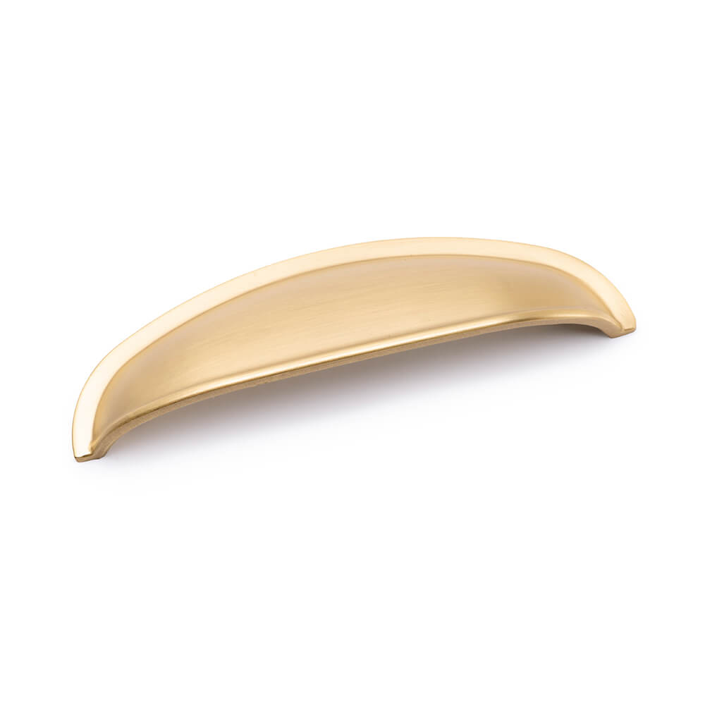 AURORA Round Cup Handle - 125mm (96mm Hole Centres) - Satin Brass