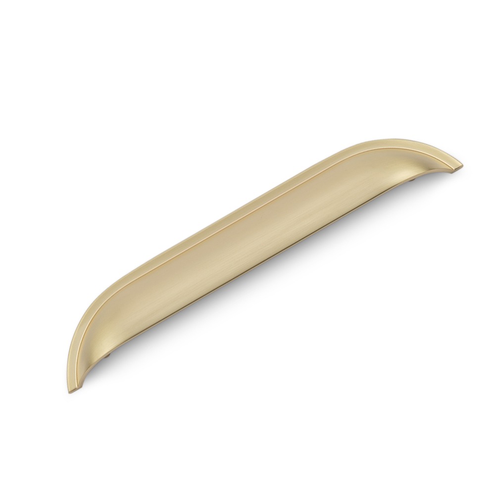 AURORA Linear Cup Handle - 206mm (160mm Hole Centres) - Satin Brass