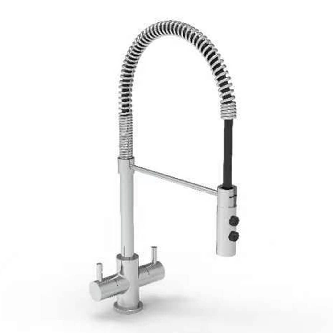 AURORA Titania Chef PRO Pull Out Hose Swan Neck Tap - Chrome